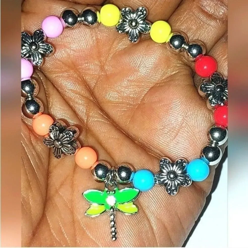 Girls Dragonfly beaded Bracelet